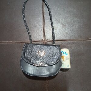 Vintage Elegant Black Heart-Embellished Women's Bag